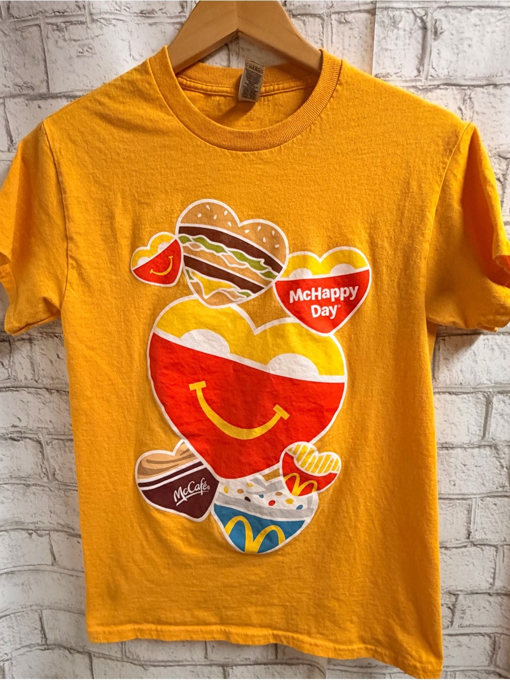 McDonald's McHappy Day Yellow Graphic Employee Tee Unisex